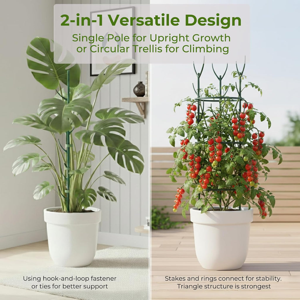 Monstera Plant Support Stakes Indoor - 20 Pack Stackable Garden Trellis for Potted Climbing Pothos Support - Durable