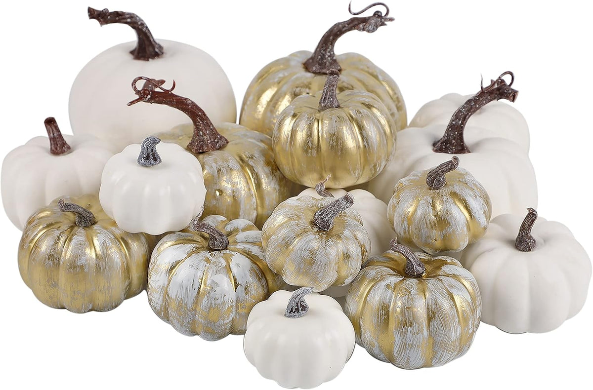 Factory Direct Craft Cream Artificial Mixed Pumpkins and Gourds for Fall Decorating and Displays