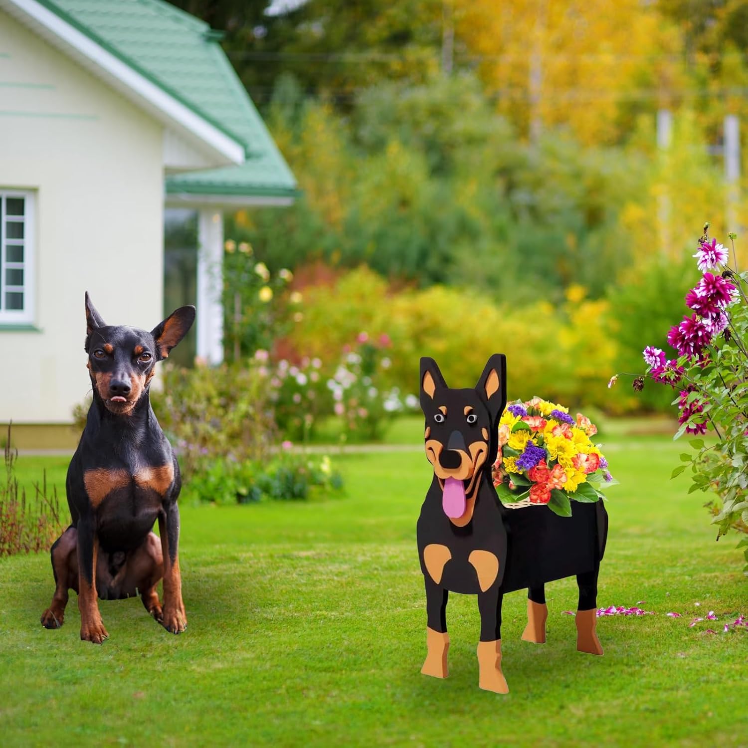 Australian Kelpie Dog Planter Pots, Animal Shaped Flower Pot | Cute Plant Gift for Women and Pet Lovers, Indoor Outdoor