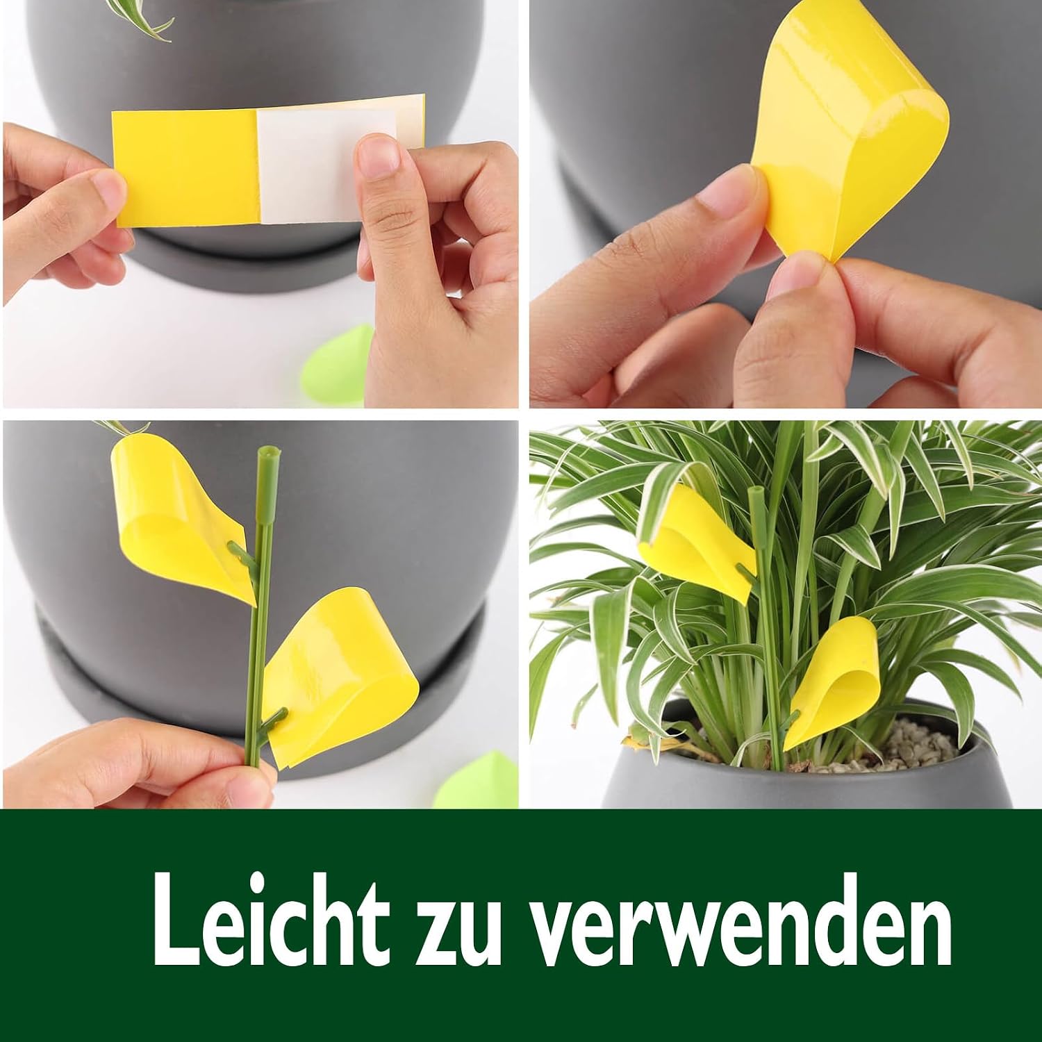 Garsum 84 Traps Sticky Houseplant Traps Gnat Yellow Insect Trap Indoor Fruit Fly Stakes Trap