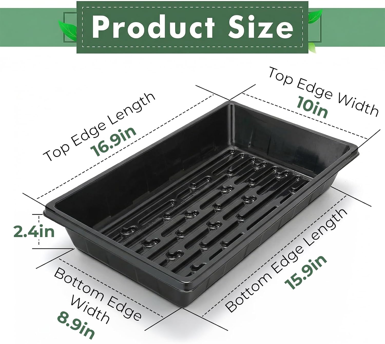 Sckee Upgraded 10 Pack Plant Growing Trays Seed Starting Tray Microgreens Growing Trays Seedling Plant Germination