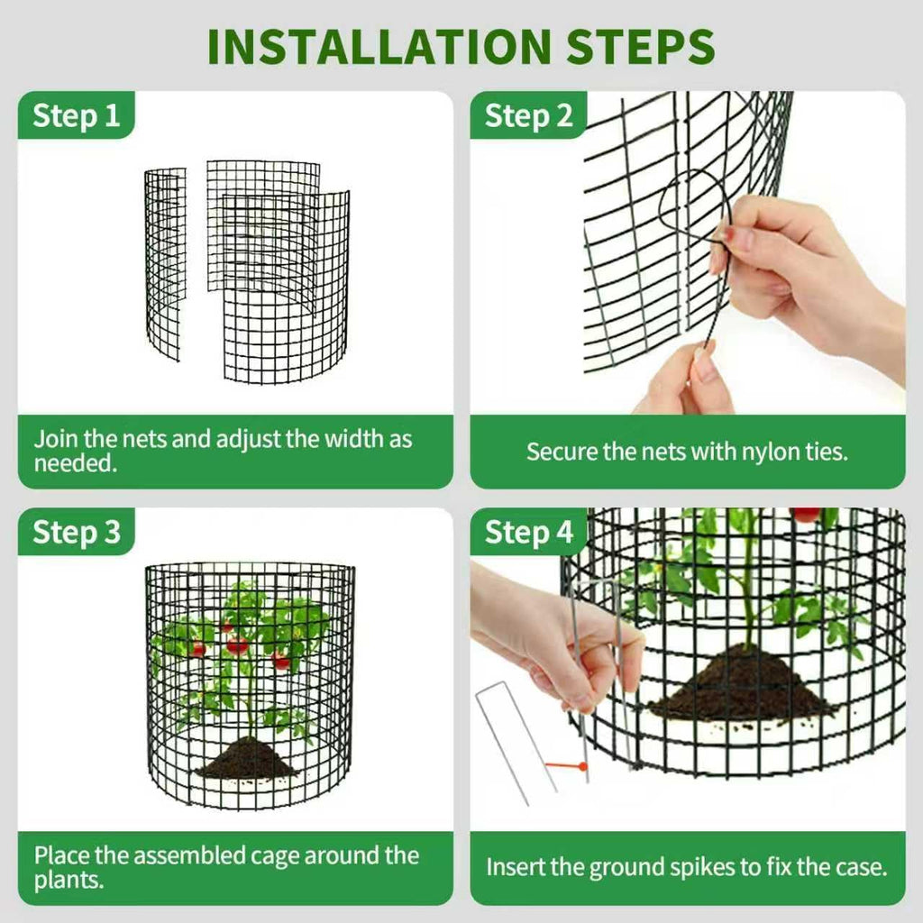 10 Packs Round Plant Protector from Animals,Metal Wire Mesh Garden Plant Cages for Outdoor Gardening Supplies, Garden
