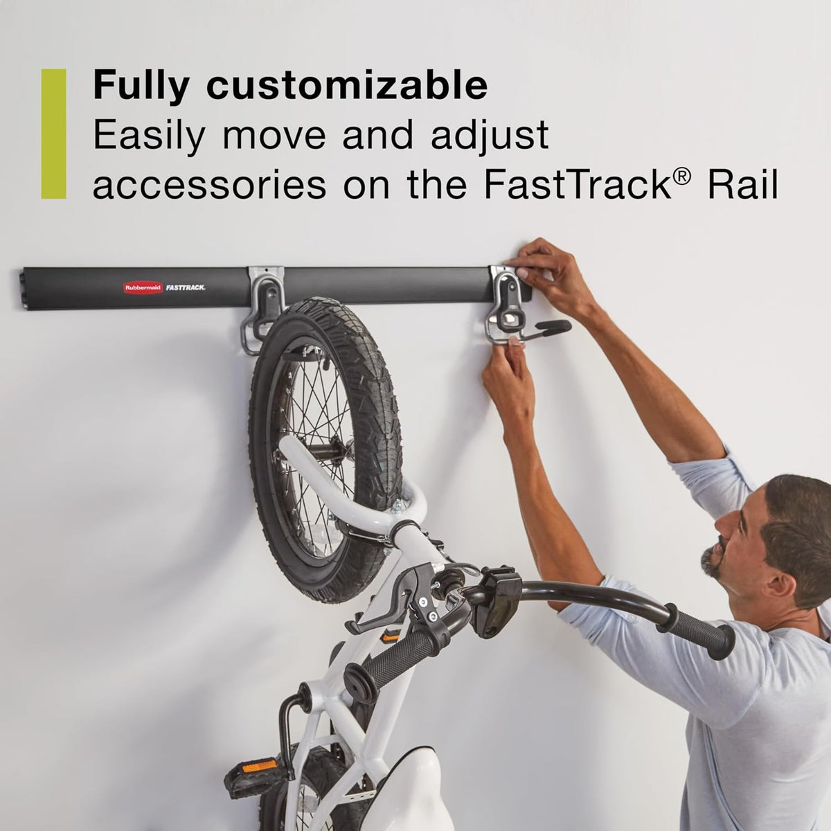 Rubbermaid FastTrack Garage Storage System Tool Hanging Kit, Wall Mount Holder for Garden Lawn Tools/Garage/Home