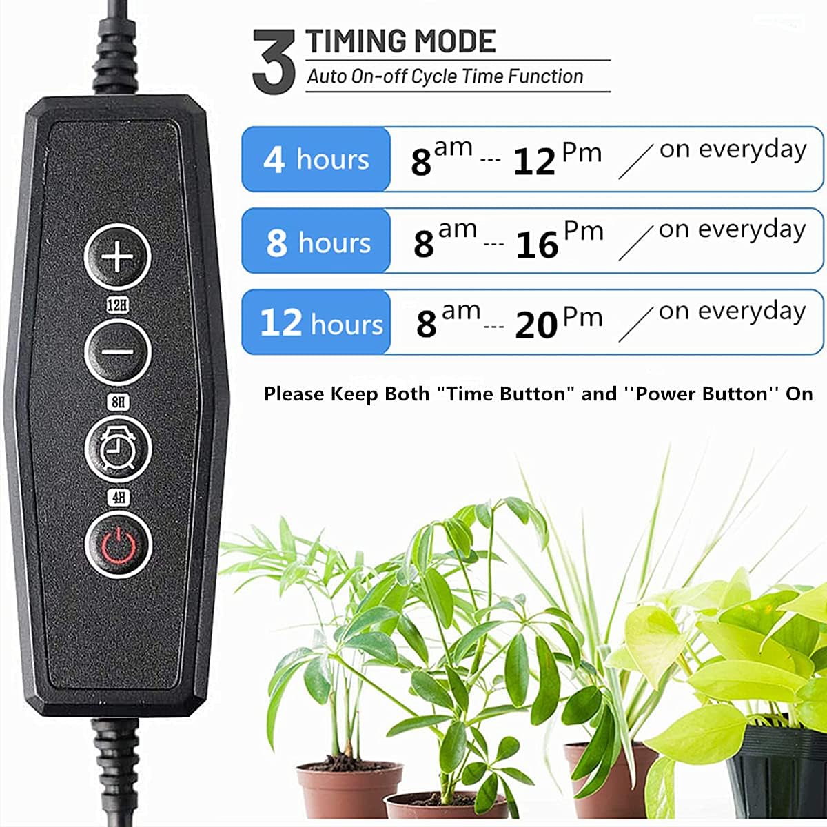 GHodec Grow Light with Stand, 60 LED 5500K Full Spectrum Floor Plant Light for Indoor Plants Growing,5 Dimmable Levels