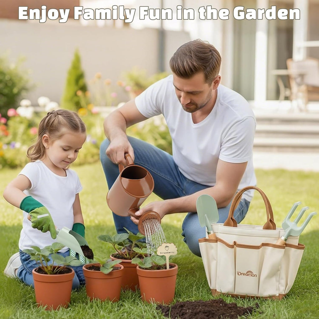 Kids Gardening Set, Quality Gardening Tool Kit Outdoor Toys for Toddlers | Gardening Set with Tote Bag, Gloves