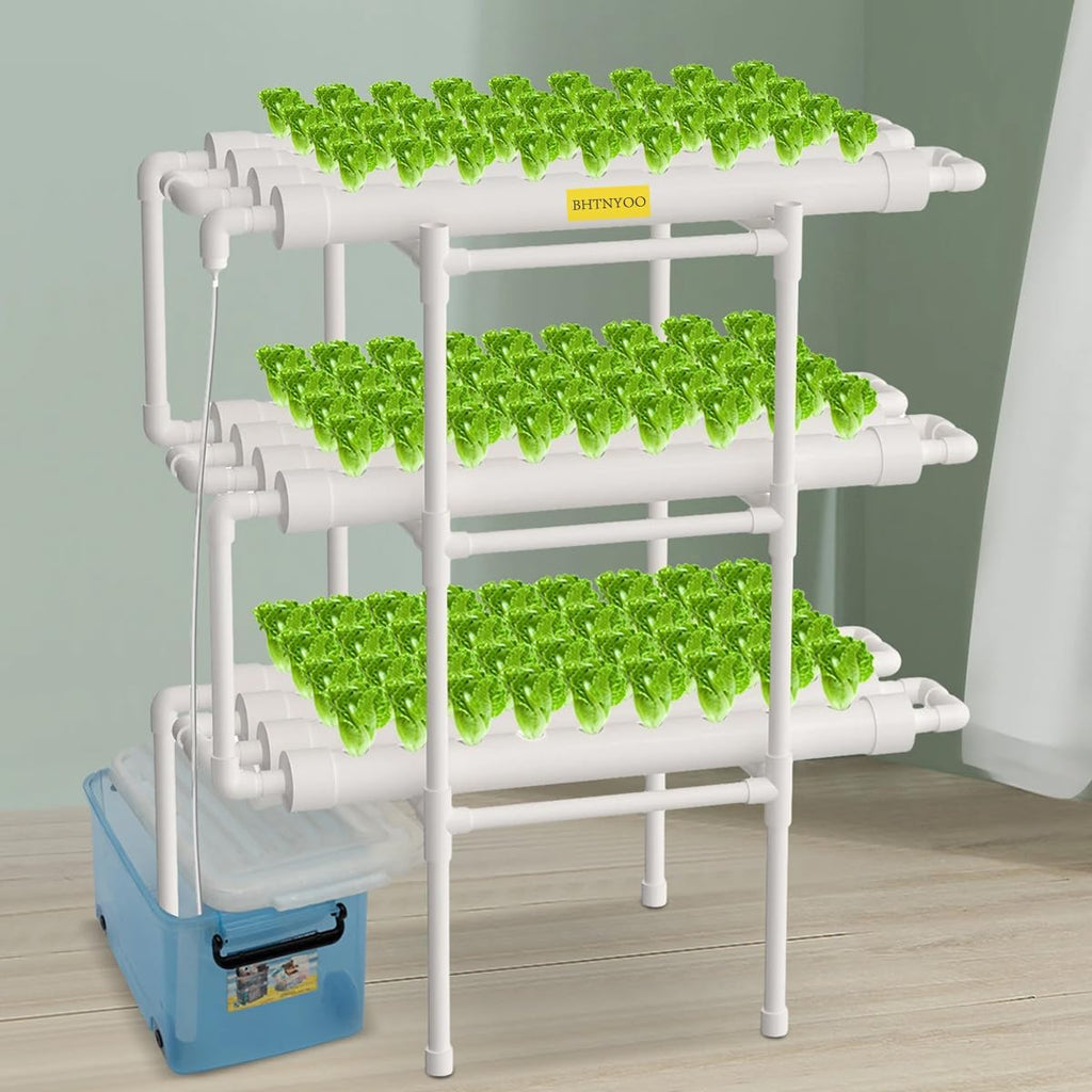 Hydroponics Growing System Kit,3 Levels 108 Sites/Hydroponic Planting Vegetables,Herbs Garden Tools,with