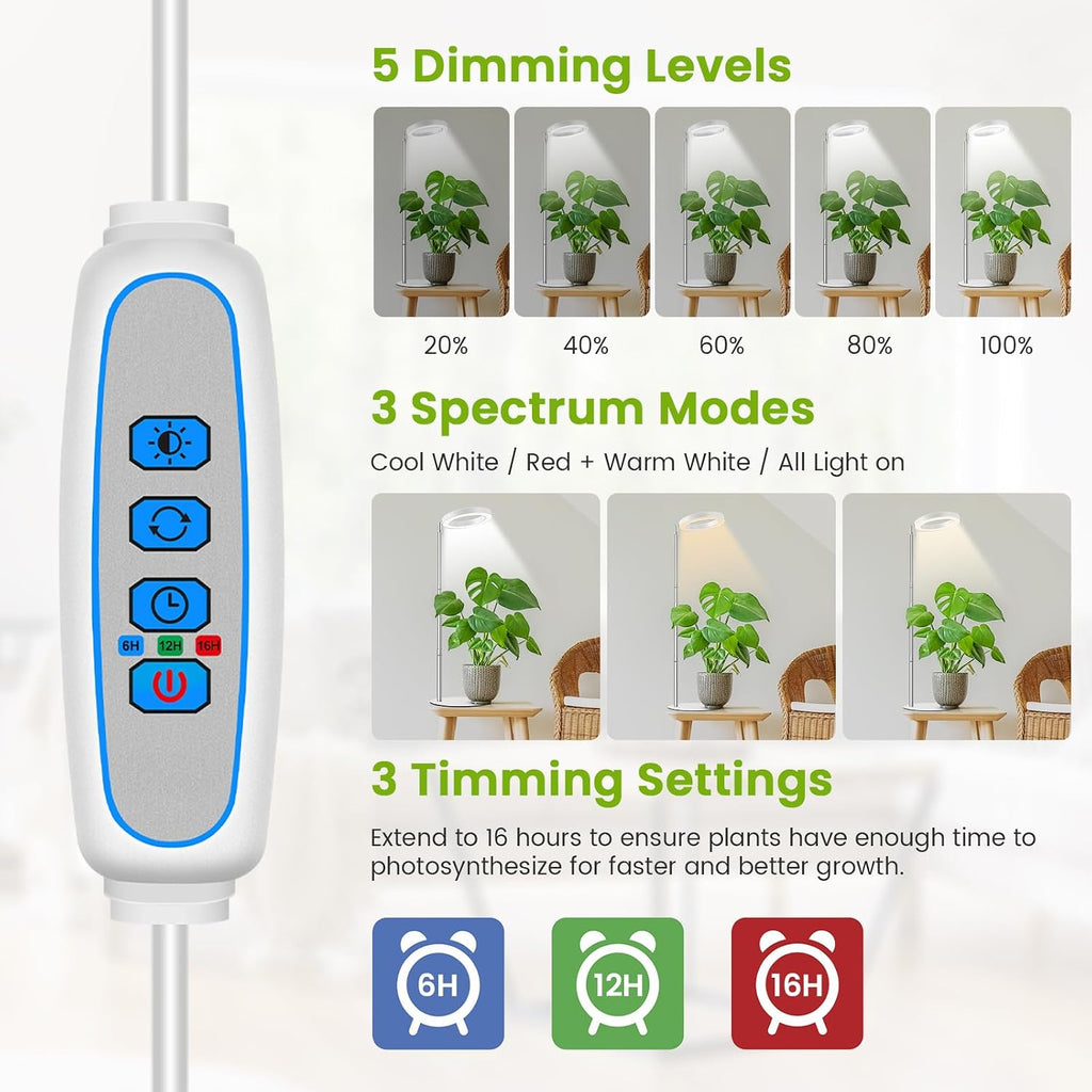 Kullsinss Grow Lights for Indoor Plants, 80 LEDs Full Spectrum Plant Lights for Indoor Growing with 2 Mounting Options