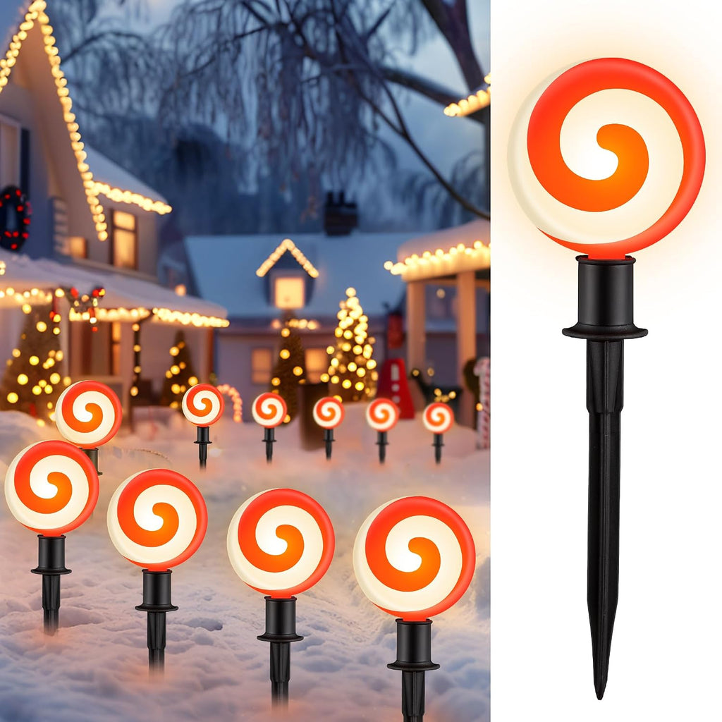 Ultimate Unicorn Christmas Decoration Lollipop Pathway Lights Red