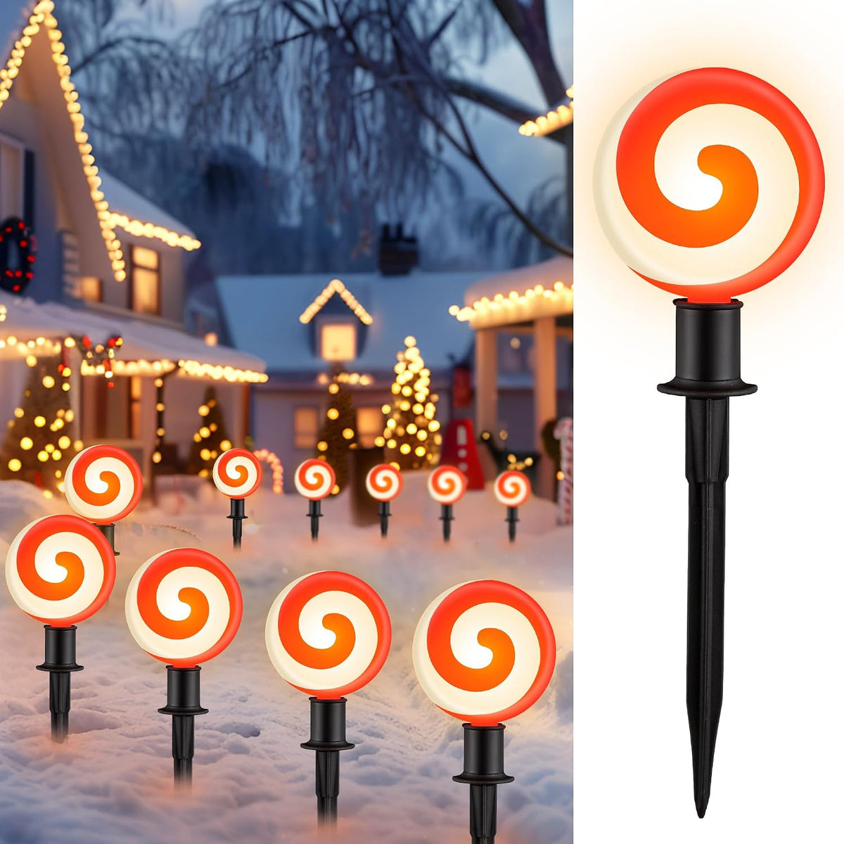 Ultimate Unicorn Christmas Decoration Lollipop Pathway Lights Red