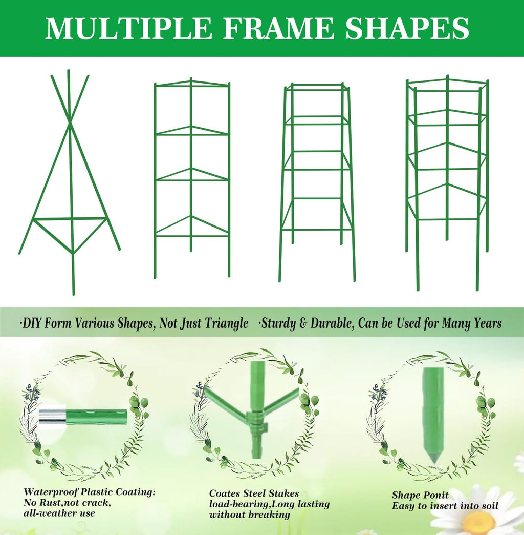Moirsunt 6 Packs Tomato Cage for Garden, Up to 48Inch Plant Support Stakes | Garden Stakes Trellis for Raised Garden