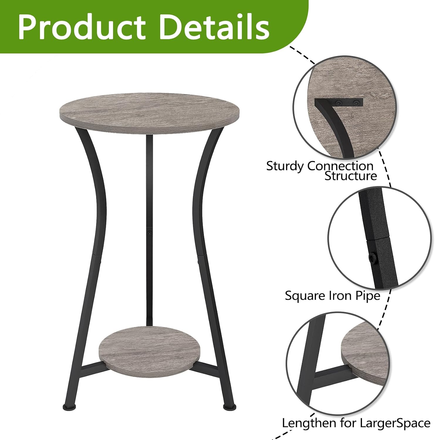 YINMIT Plant Stand Indoor, Wood Tall Plant Stand, 2 Tier Plant Shelf Holder | 21.8 In Corner Plant Stand, Flower Stand
