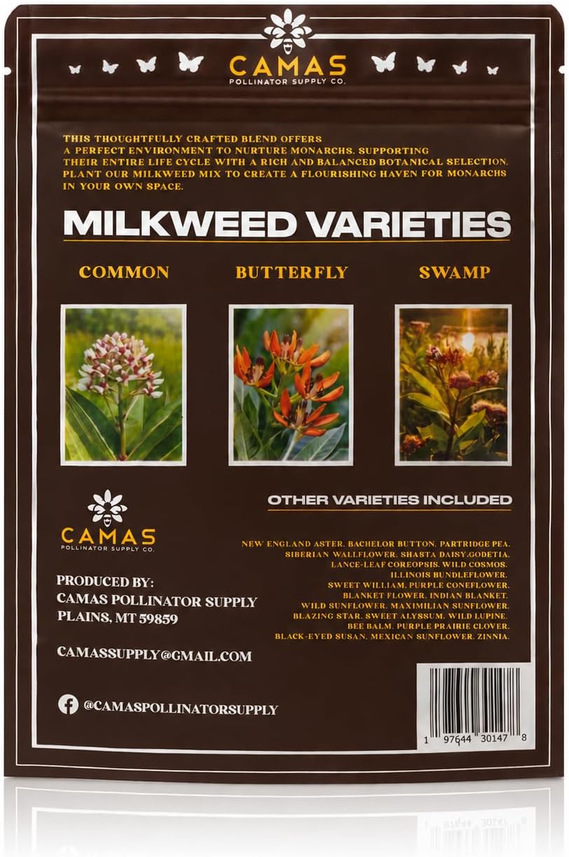 Monarch Butterfly Garden Kit with Milkweed Seeds–Perennial Flower Seeds to Plant Outside| 1/4 Pound Pure Bulk
