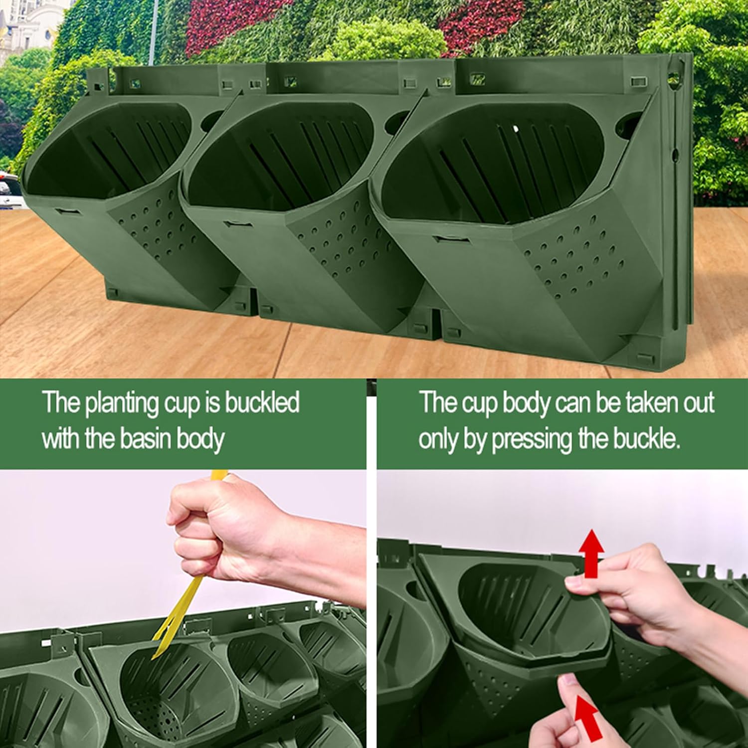 36 Pockets Self Watering Wall Mounted Vertical Planter, Wall Planter Indoor Vertical Living Green Plant Wall Easy