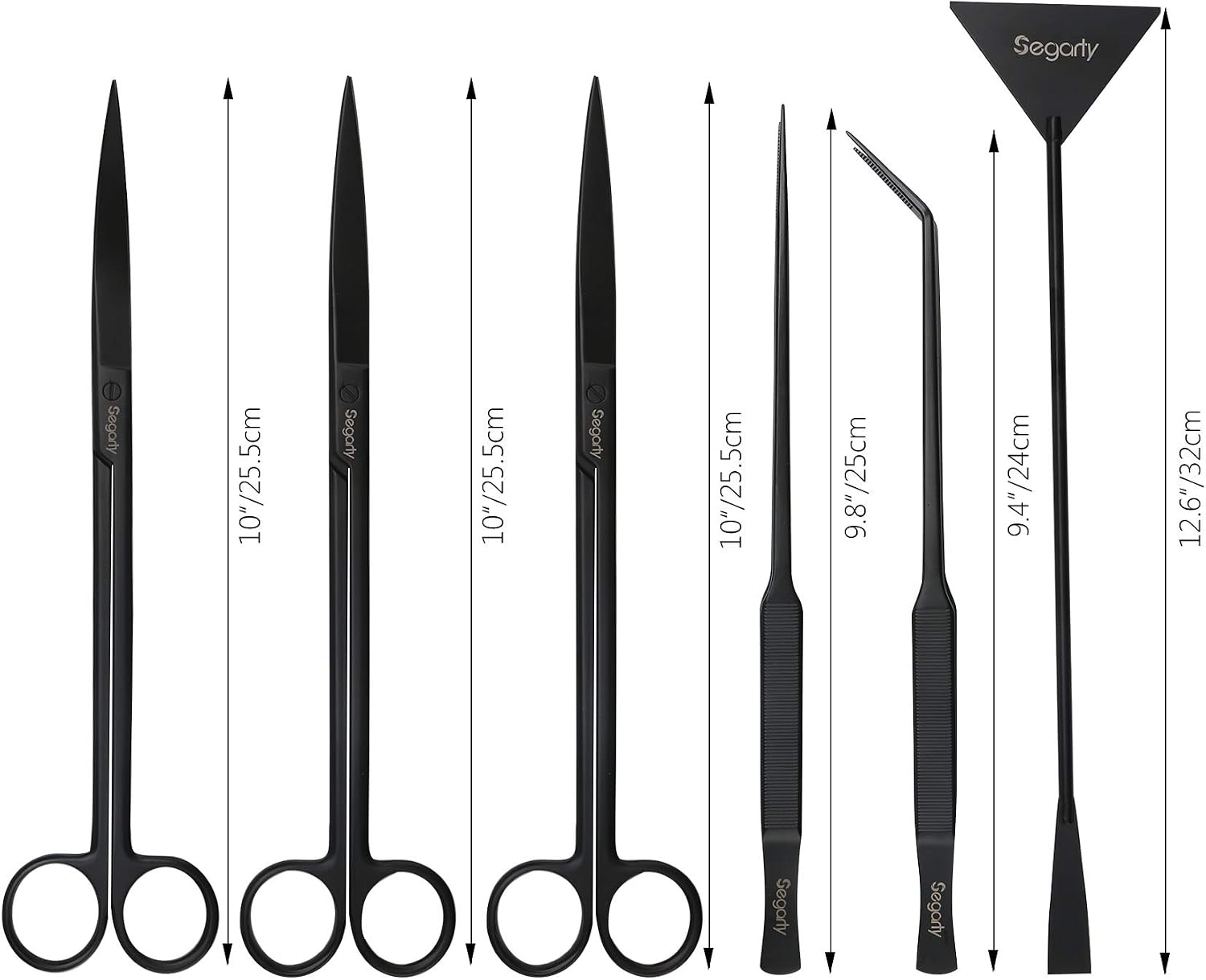 Segarty Aquarium Tools, 6 in 1 Stainless Steel Aquatic Plant Tweezers Scissor Spatula for Planted Freshwater Aquarium