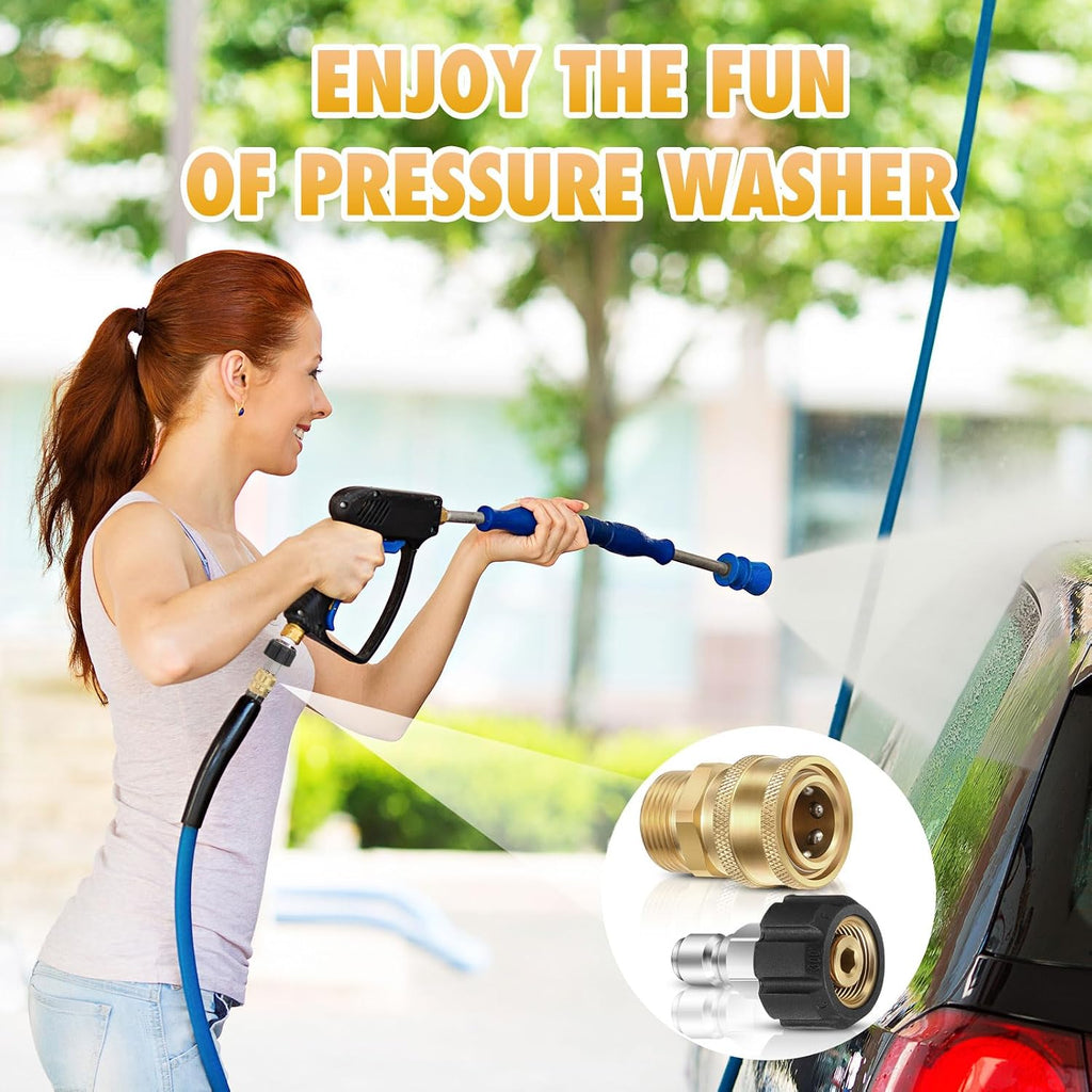 Treela 18 Pack Pressure Washer Adapter Set Quick Disconnect Kit Included M22-15mm Female to M22 14 mm Swivel to 3/8''
