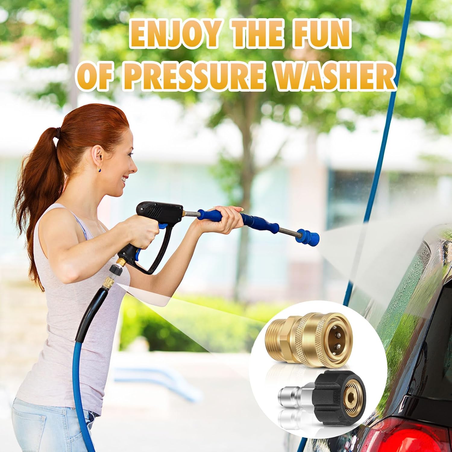 Treela 18 Pack Pressure Washer Adapter Set Quick Disconnect Kit Included M22-15mm Female to M22 14 mm Swivel to 3/8''