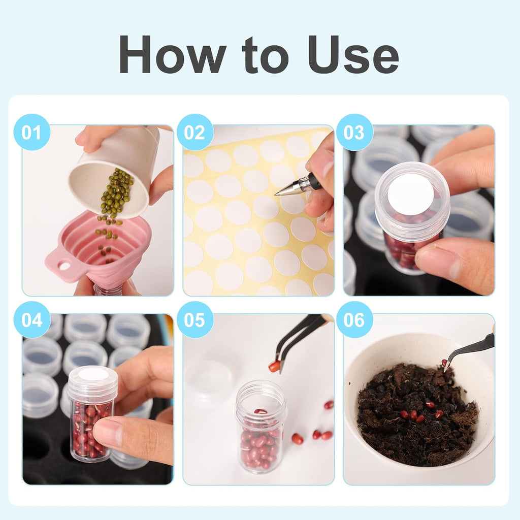 Seed Storage Organizer, Seed Storage Container with 120 Slot, Sturdy Seed Organizer Storage Box with Zipper Bag Label