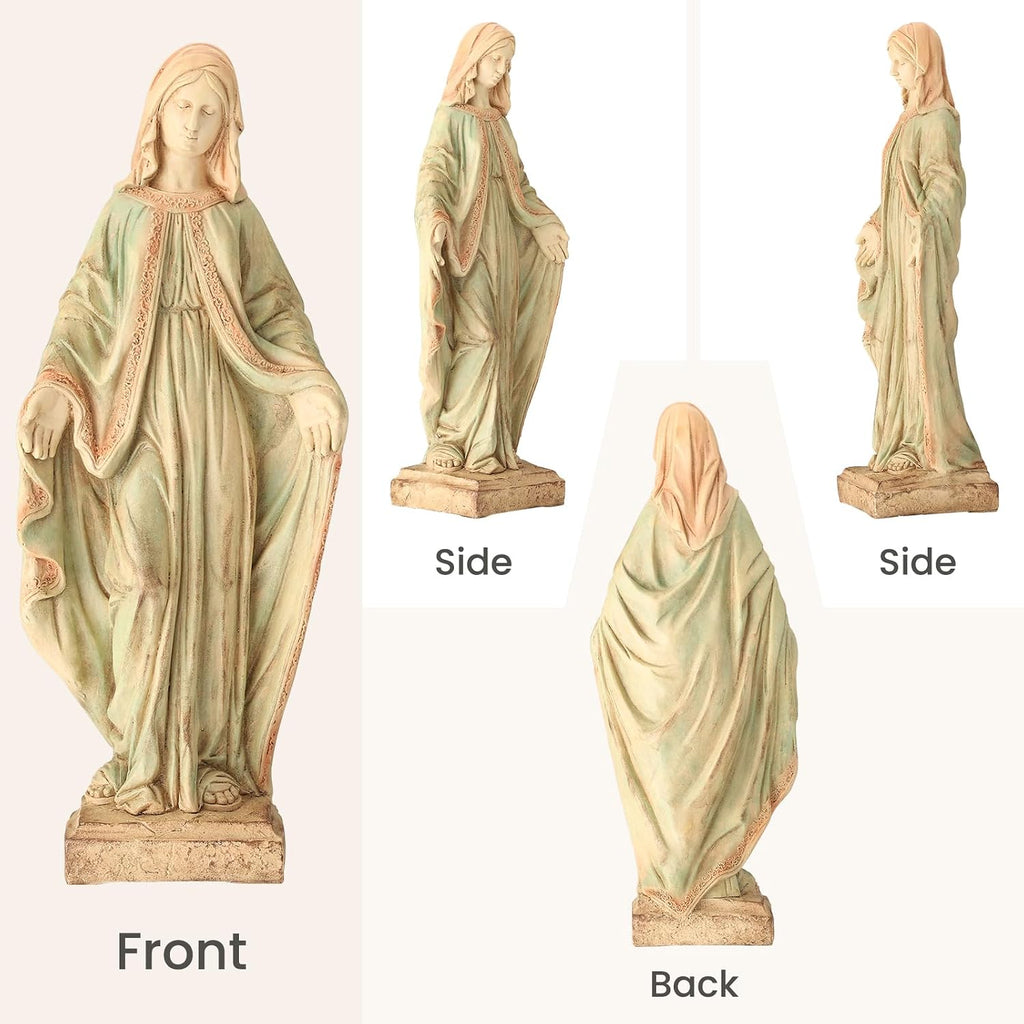 EROMMY Virgin Mary Garden Statue Outdoor 31.5” – Large Praying Holy Madonna Resin Sculpture, Blessed Mother of God