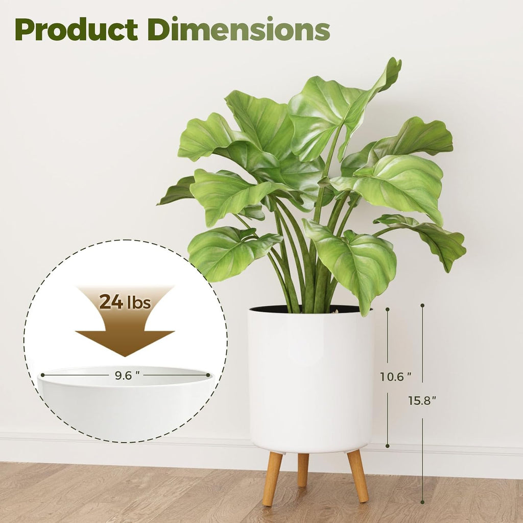Bamworld Self Watering Pots for Indoor Plants with Water Level Indicator | 10 inch Plant Pot Plastic Planter with