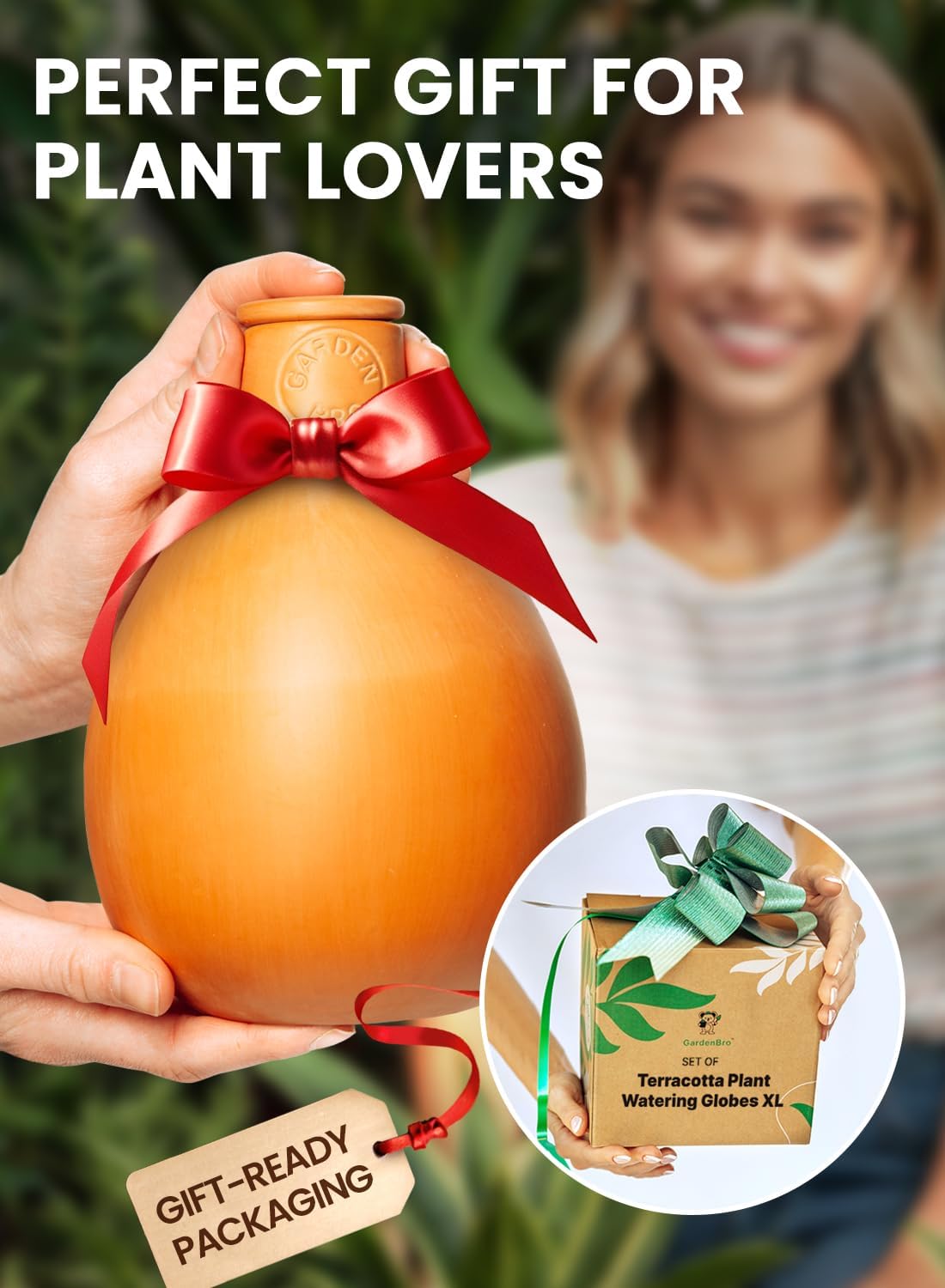 2pc Olla Pots For Garden Terracotta Watering Pots - 32oz XL Garden Olla Watering System For Raised Beds & Outdoor