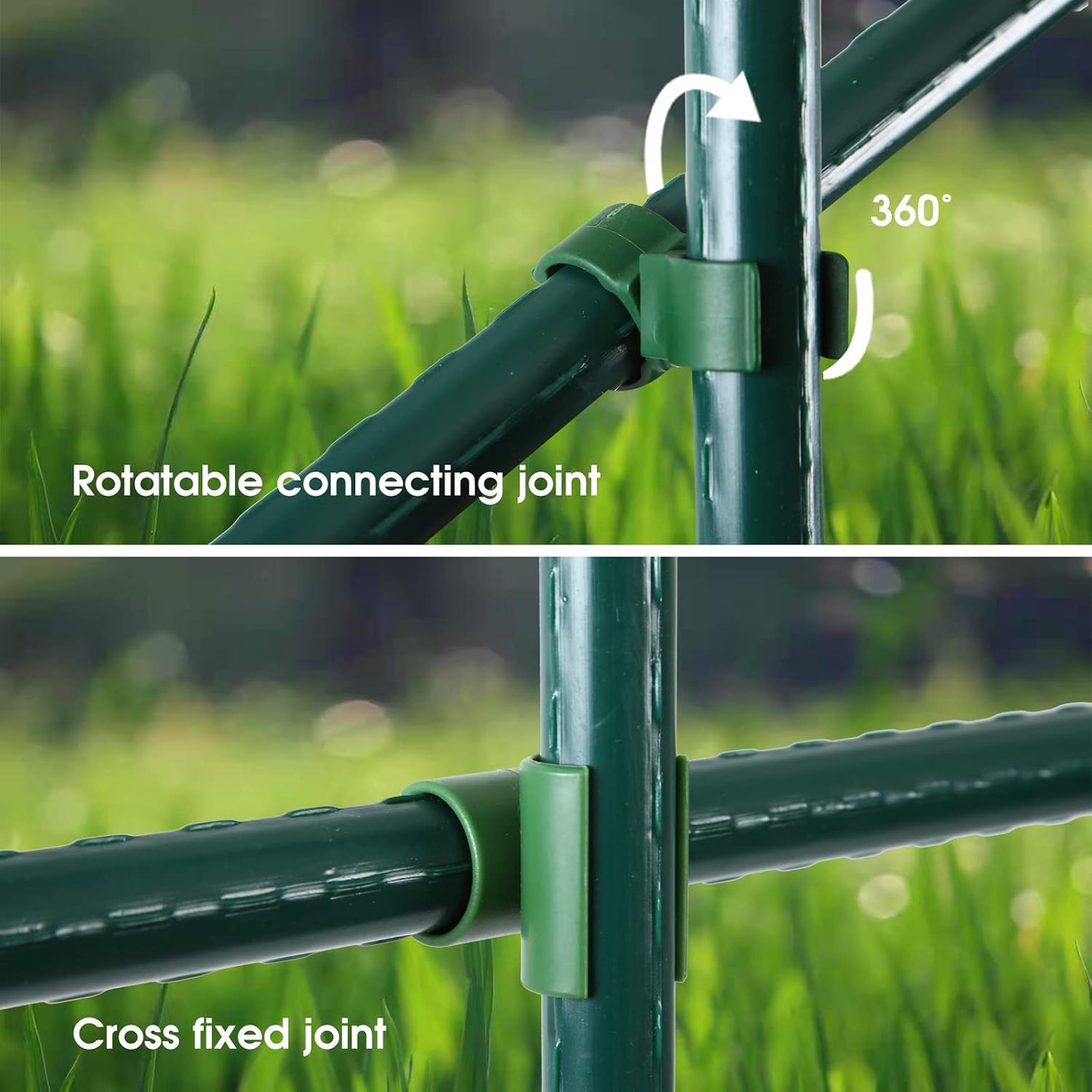 Adjustable Plant Trellis Connectors, Plastic Garden Stakes Clips for 0.78 inch Diameter Poles Connecting Joints for