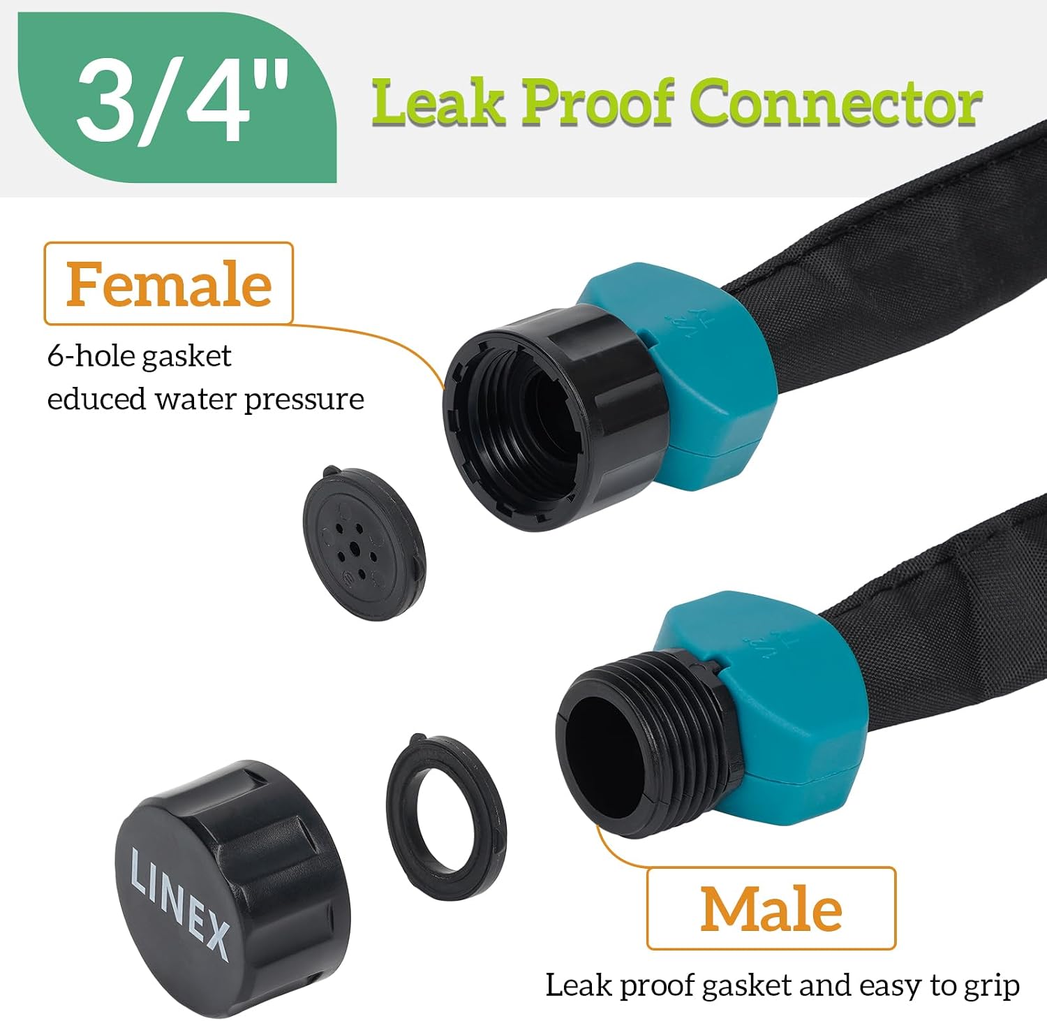 LINEX Flat Soaker Hose 1/2" x 50 ft with Stake for Garden Beds Drip Sprinkler Irrigation Hose Heavy Duty Saving 80%