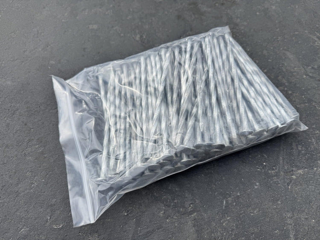 Sandbaggy 6 Inch Galvanized Artificial Turf Stakes - Spiral Landscape Nails - Ground Spikes/Pins for Synthetic Grass