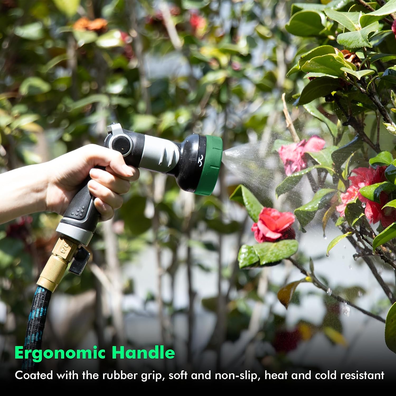 RESTMO Heavy Duty Garden Hose Nozzle, Multi-Angle Hose Spray Nozzle | 4 Adjustable Spray Patterns, Garden Hose Sprayer