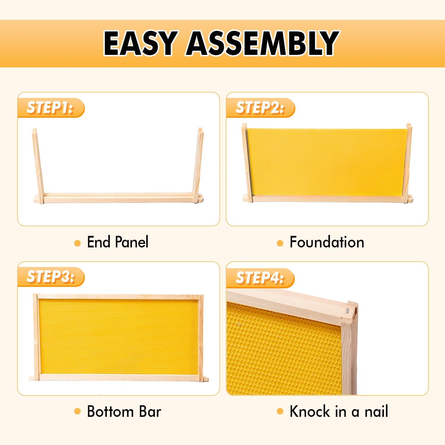 POLLIBEE Bee Hive,10 Frame Beehive Boxes Starter Kit, Langstroth Beehives Include 2 Deep Hive Boxes and 1 Medium Super