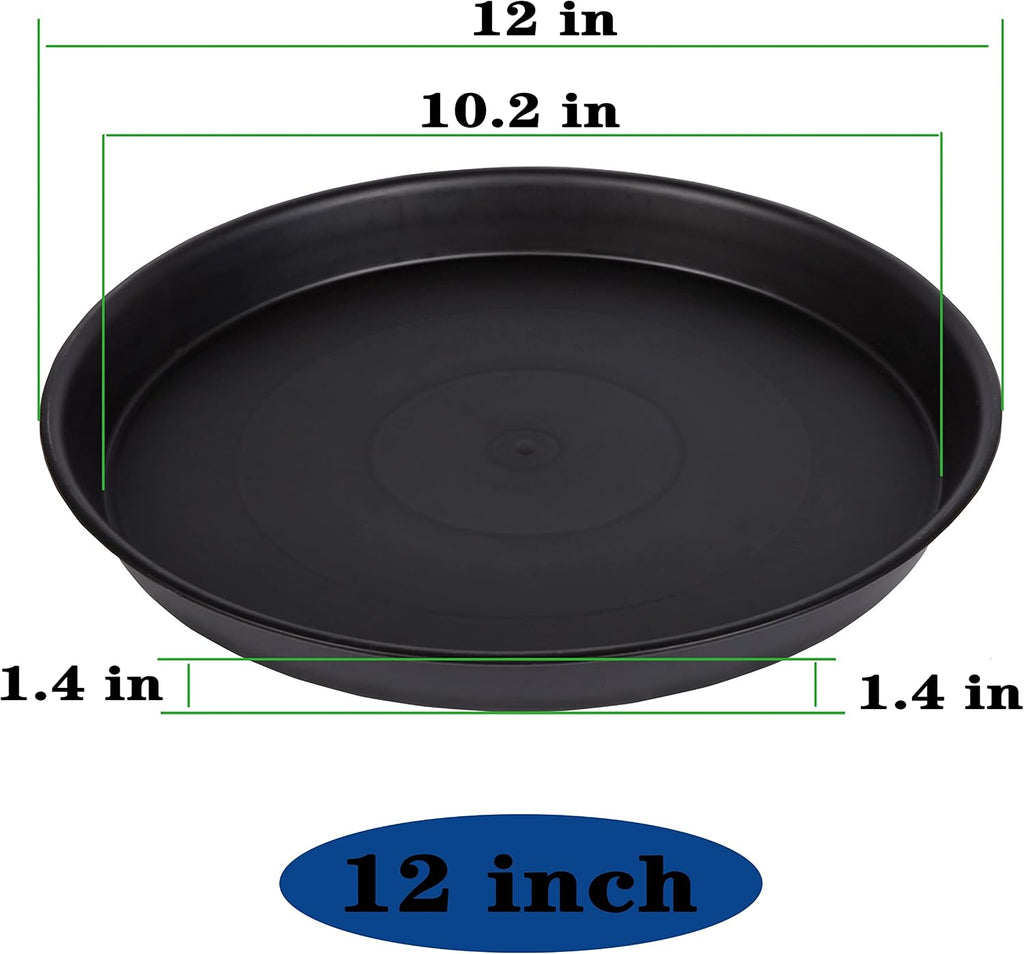 6 Pack of 12 inch Plant Saucer, Heavy Duty Plastic Plant Saucer 12 inch Round, Plant Tray for Pots, Flower Saucers for