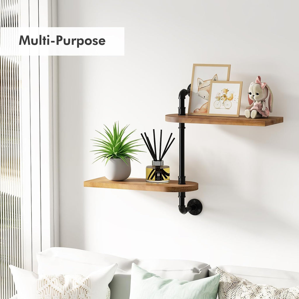 OtGalk 2-Tier Rotating Window Plant Shelf, Wooden Indoor Plant Stand | Rotating design provides optimal light exposure.