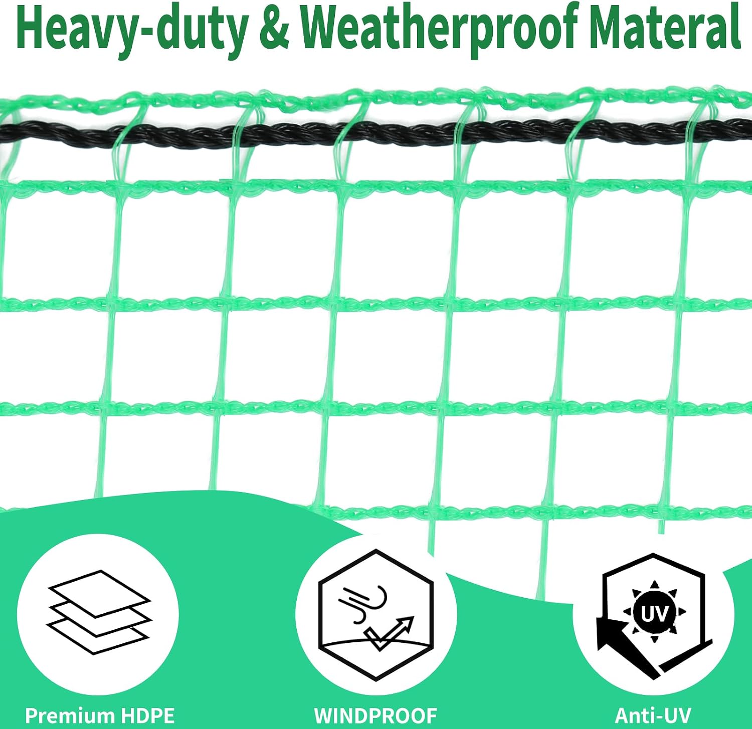 5x65ft Deer Fence Netting, Temporary Fence for Garden, Plastic Mesh Fence | Garden Fence Animal Barrier Against Deer &