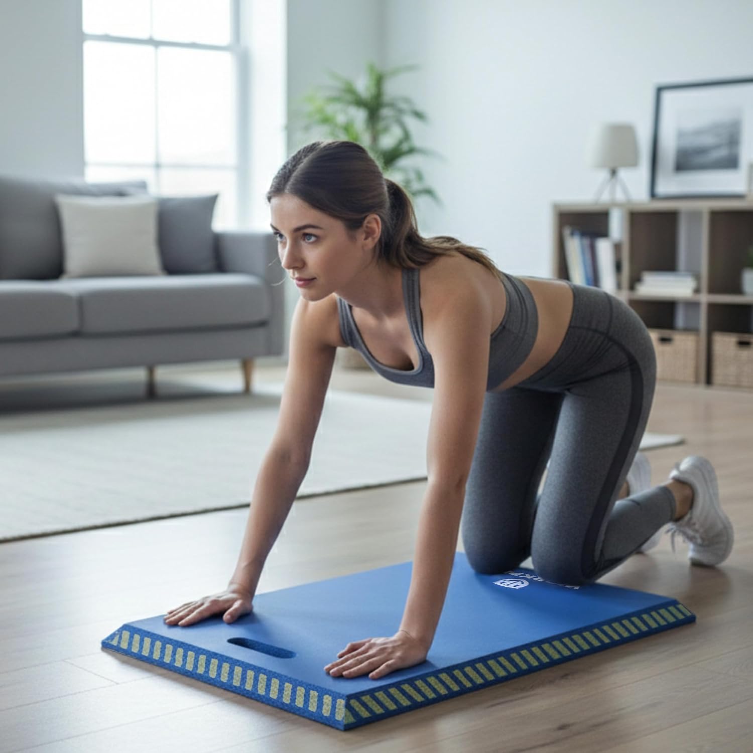 WORKPRO Extra Thick Kneeling Pad, Blue, 28 x 16 x 1.2in | Soft NBR Foam Knee Cushioning, Extra Large Foam Kneeler Mat