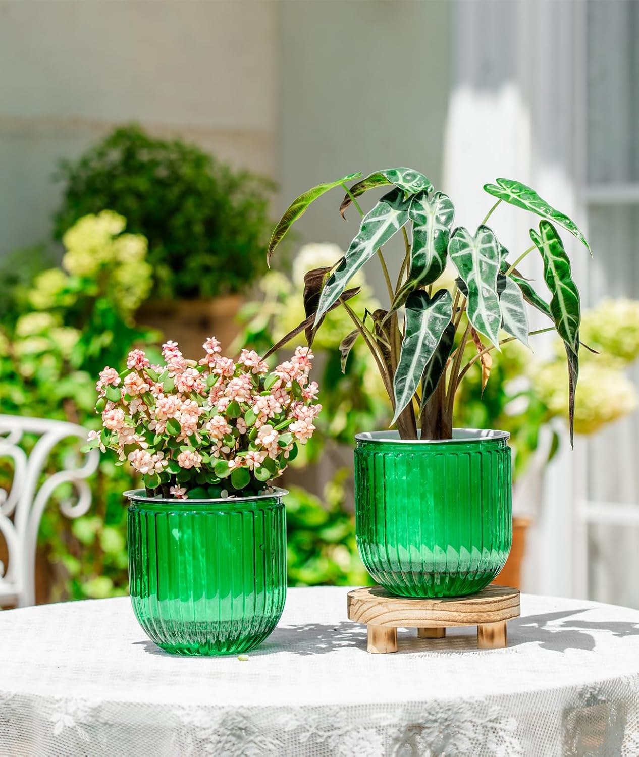 Melphoe Self Watering Hanging Planters Indoor Flower Pots, (6.5’’+6.5’’+5.3''+5.3'' 4Pack) - Outdoor Hanging Plant Pot
