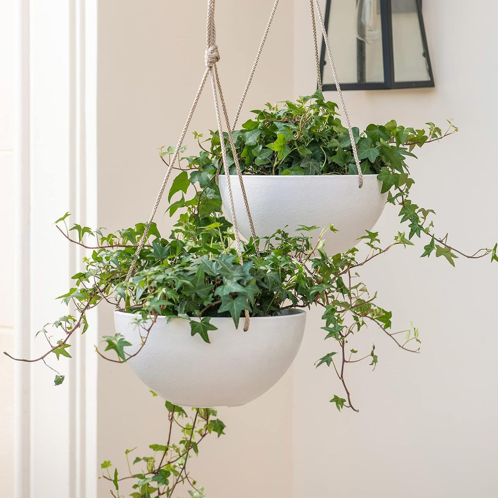 LA Jolie Muse Hanging Planter Baskets for Indoor Plant, Set of 2, 9.84 Inch | Decorative Hanging Baskets with Drainage