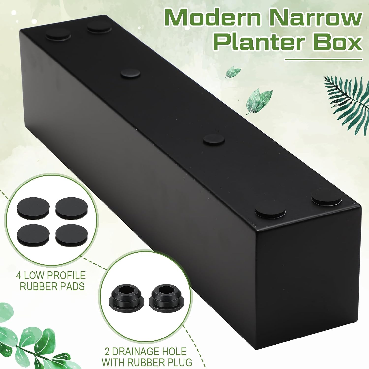 FillTouch Long Rectangular Planter Box | Rectangular Succulent PlanterRectangle Planter IndoorIndoor Window Sill Planter