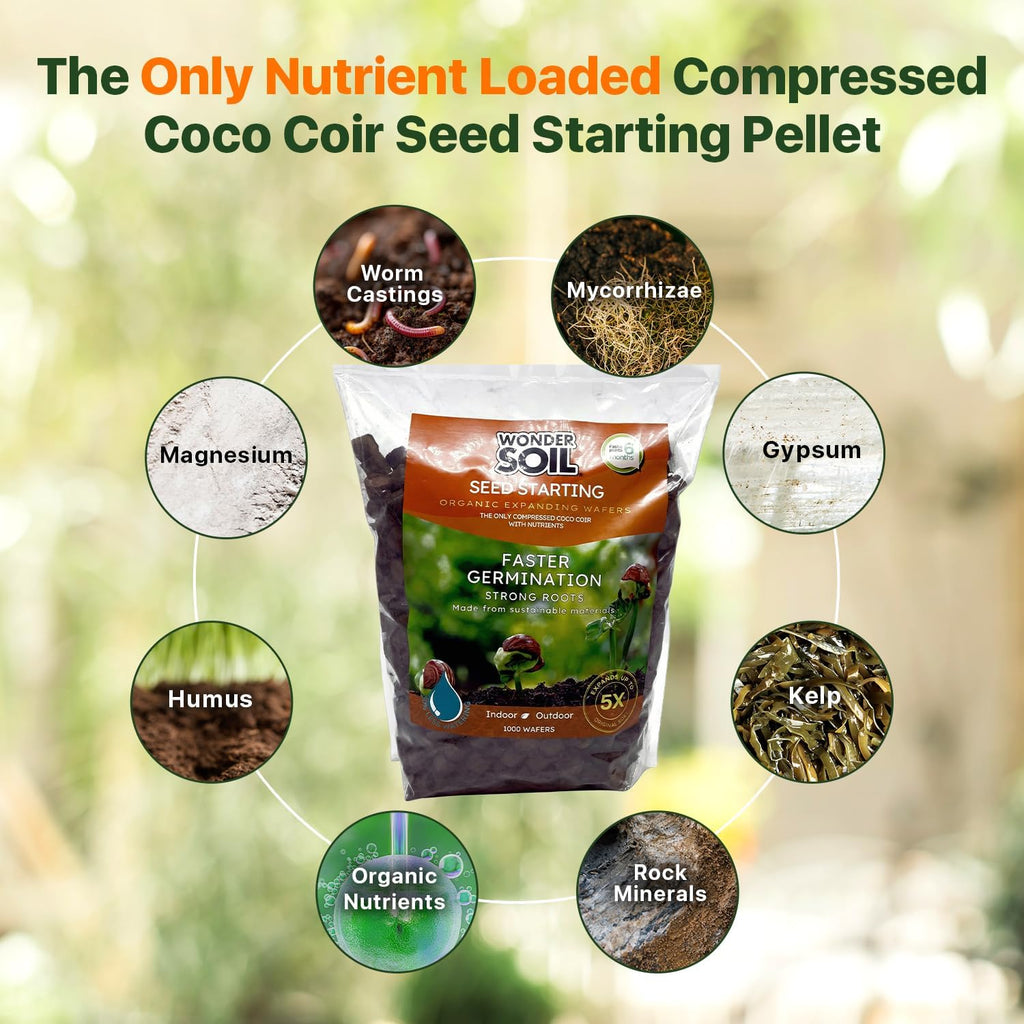 100 Organic Seed Starter Pellets | Ready to Plant Seed Starting Soil Loaded with Pre-Mixed Nutrients | Fast Germination