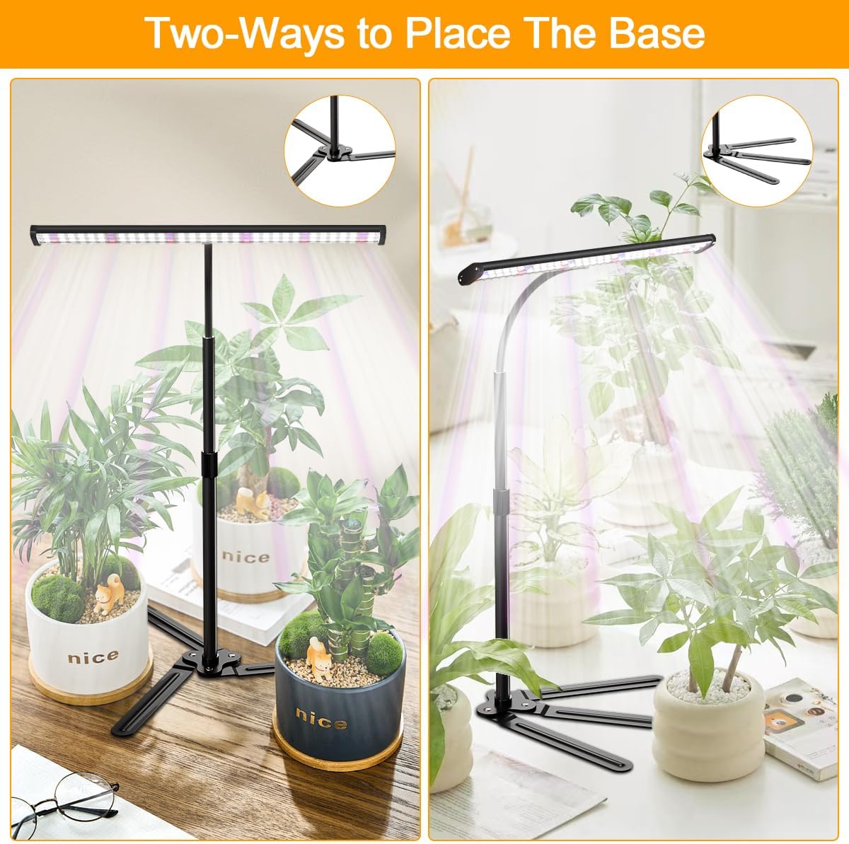 Super-Bright Grow Light for Indoor Plants, 6000K 108LEDs Full Spectrum Plant Lamp with Timer 4/8/12Hrs & Height