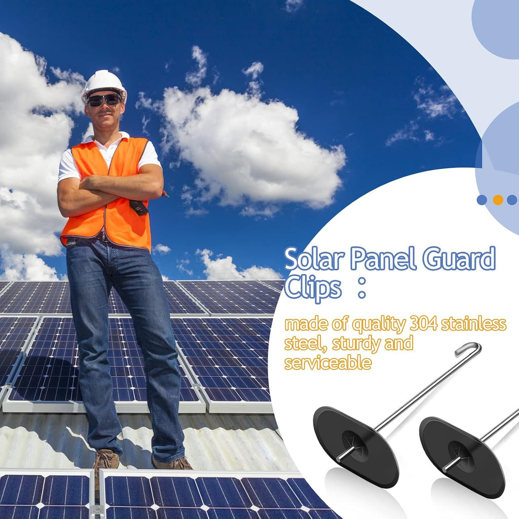 Solar Panel Bird Guard Fastener Clips Guard Clips Kit for Bird Pigeon Fence Roll Kit Stainless Steel Critter Fastener