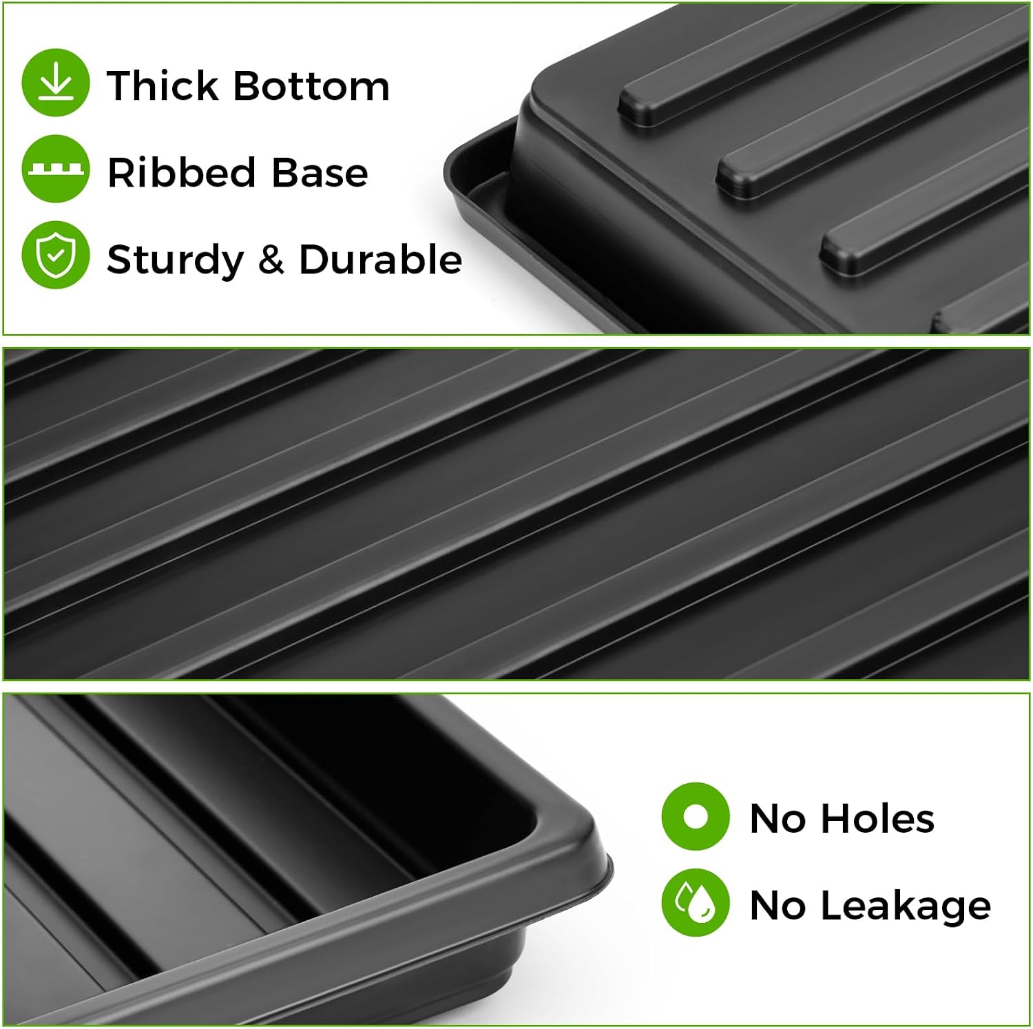 Seed Starter Tray Kit 3.5" 50 Pcs Square Nursery Pots Trays 9 Cell Seed Starting Pots with Drainage Holes 5 Pcs Seed