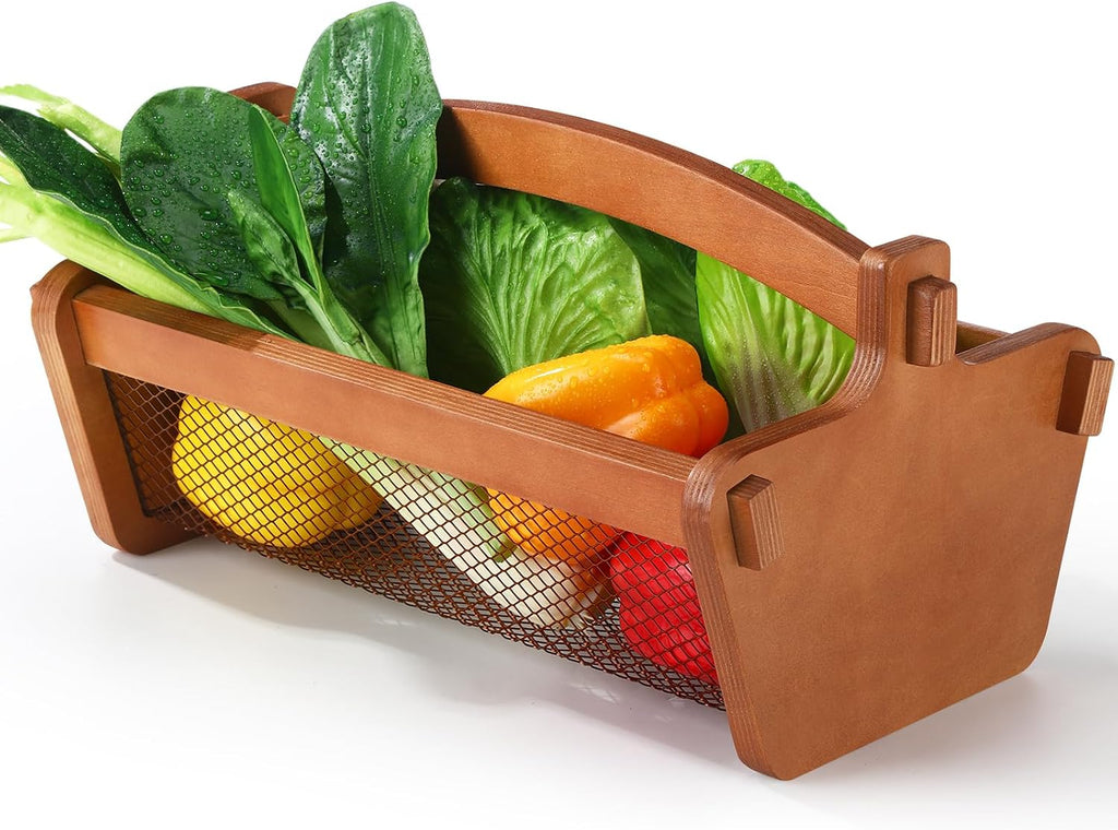 Teenyyou Garden Harvest Basket Mesh Storage with Handle Versatile Gardening Fruits Vegetables Gathering Basket Garden