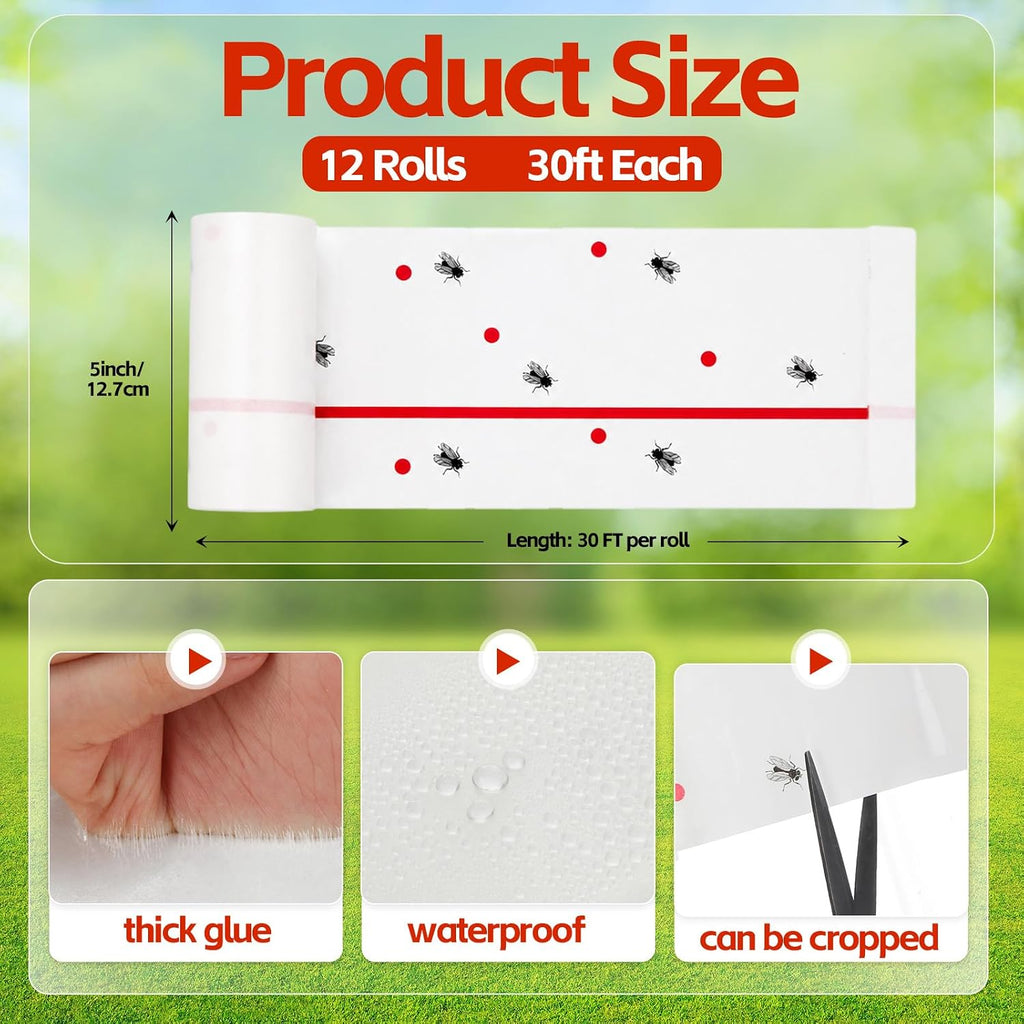 12 Rolls Spotted Lantern Fly Tree Trap 30 Feet Each Roll Lanternfly Tree Outdoor Fruit Fly Sticky Strips Paper Insect