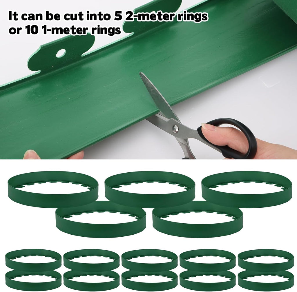 30 Ft Planting Grow Rings with 30 PCS Spikes Plant Rings for Outdoor Plants Planting Ring for Separate Rock and