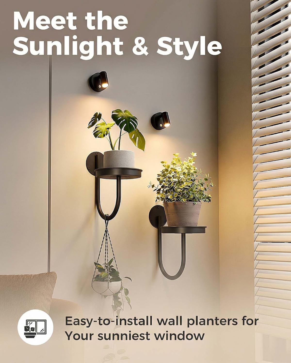 Leaf&lull Wall Plant Holder Planter with Wall Planters for Indoor Plants Plant Hanger Hanging Plant Holder Wall Hanging