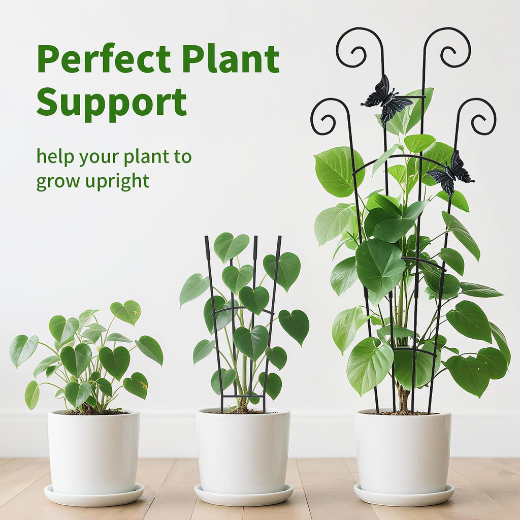 4 Pack 30 InchTaller Plant Trellis for Potted Climbing Plants Indoor,Expandable Metal Garden Trellis for Climbing
