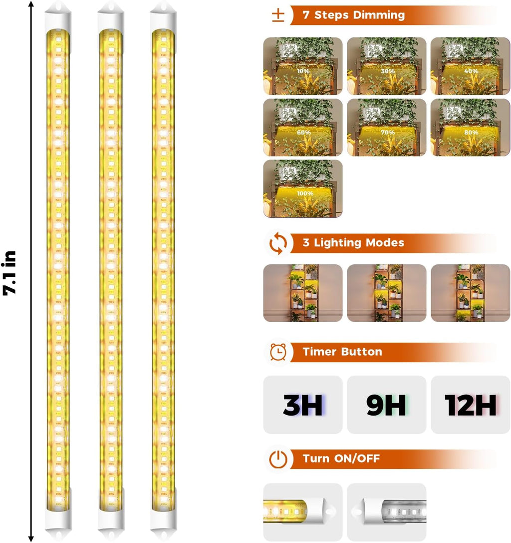 Bamworld Plant Stand with Grow Light for Indoor Plants Growing Corner Plant | Shelf with Grow Lights for Living Room