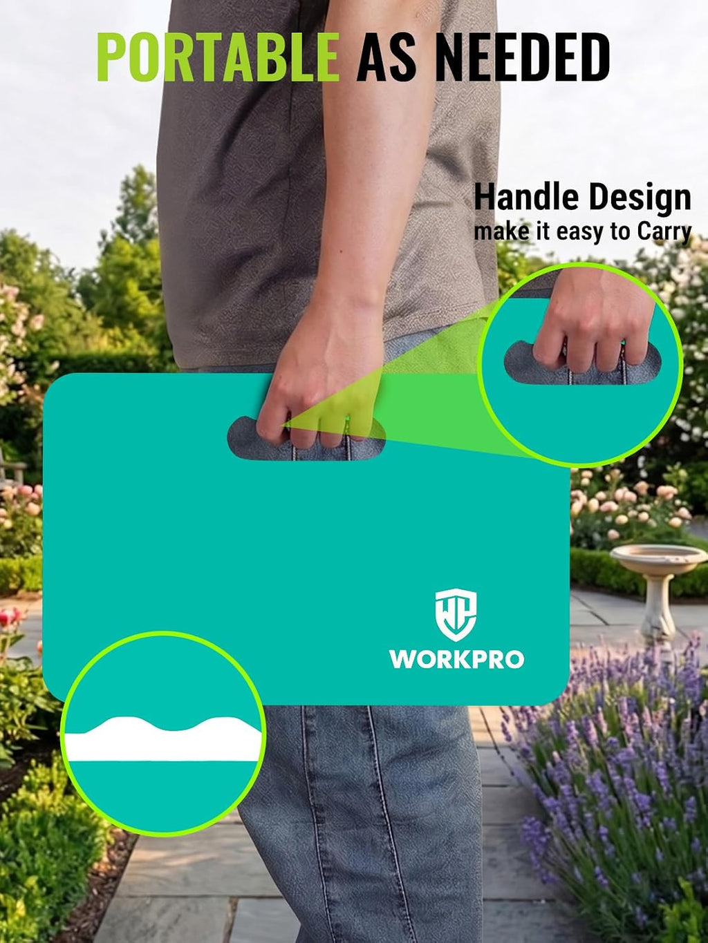 WORKPRO Extra Thick Kneeling Pad, 2 Pack, 17.5 x 11 x 1.5 in | Robin's Egg Blue, Soft NBR Foam Cushioning for Knee