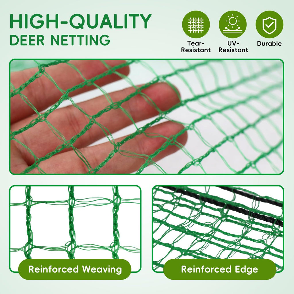Plastic Mesh Fencing 4FT x 100FT, Garden Bird Netting & Deer Fence, Temporary Animal Barrier for Deer Pets Rabbits