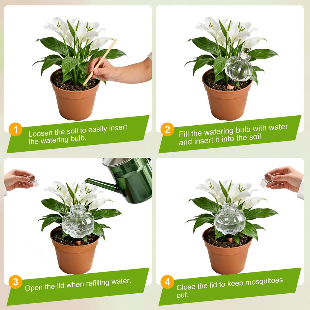 18 Oz Large Plant Watering Globes & Self Watering Bulbs, Water Globes & Bulbs for Indoor Outdoor Plants, Plant Globes