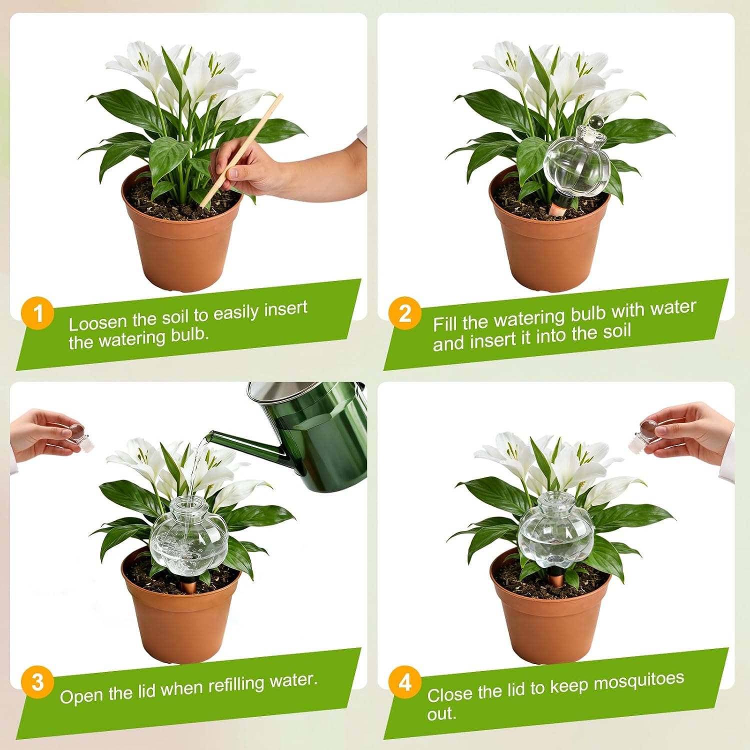 18 Oz Large Plant Watering Globes & Self Watering Bulbs, Water Globes & Bulbs for Indoor Outdoor Plants, Plant Globes